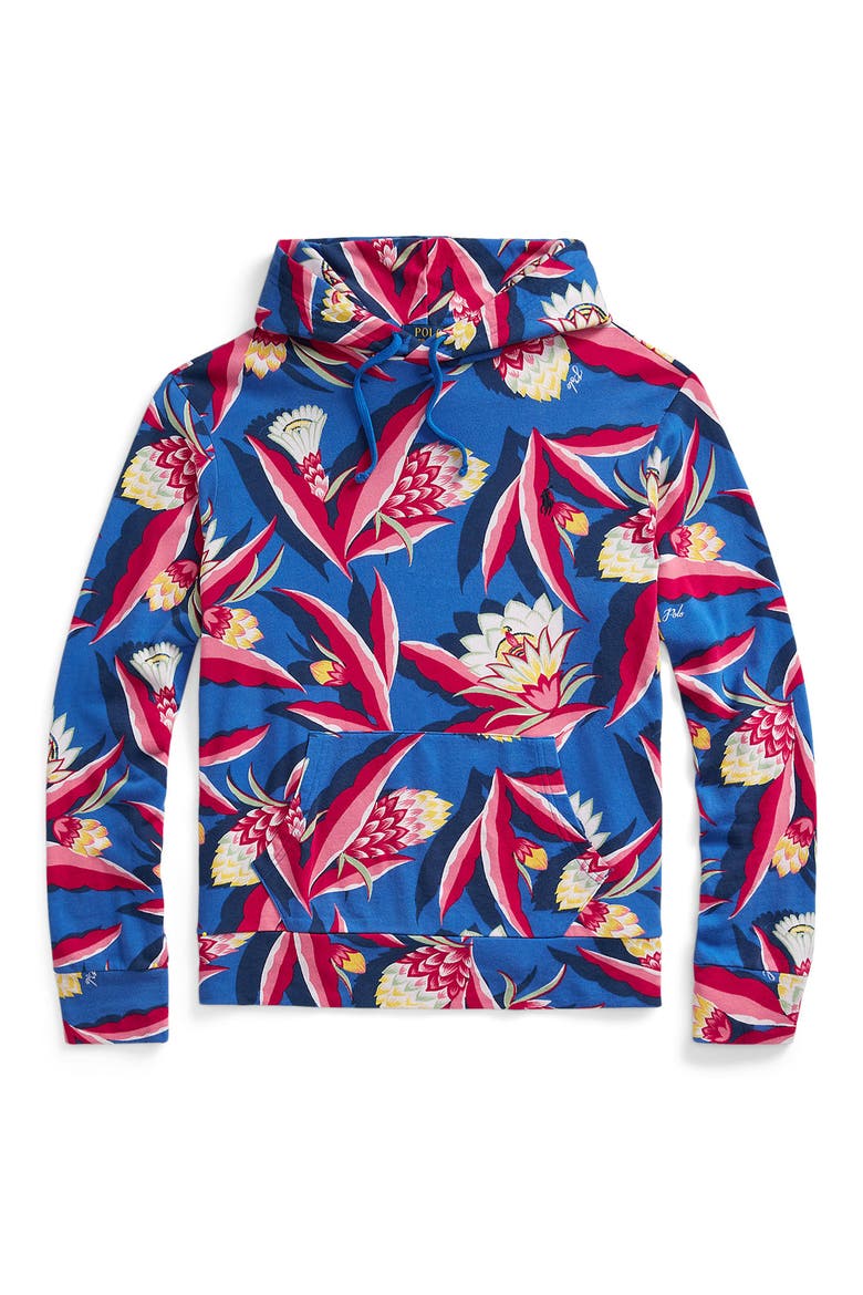 Floral French Terry Hoodie, Alternate, color, BONHEUR FLORAL/ SPA ROYAL