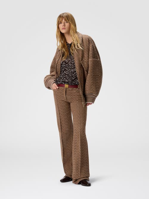 Missoni Bomber Jacket With Irregular Chevron Pattern In Brown