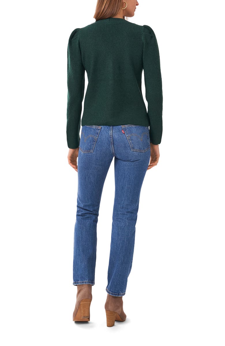 1.STATE Puff Sleeve Cardigan, Alternate, color, Windsor Moss