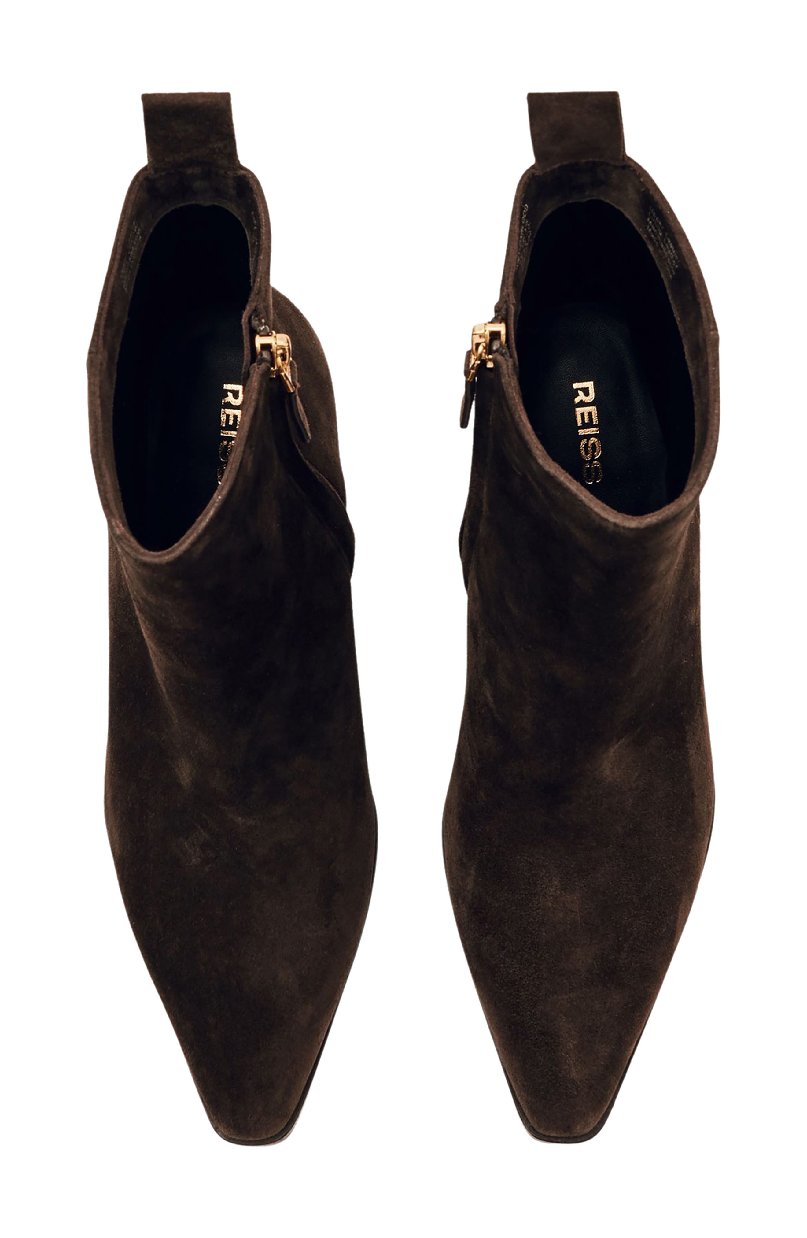 Reiss Amy Pointed Toe Bootie, Alternate, color, Chocolate