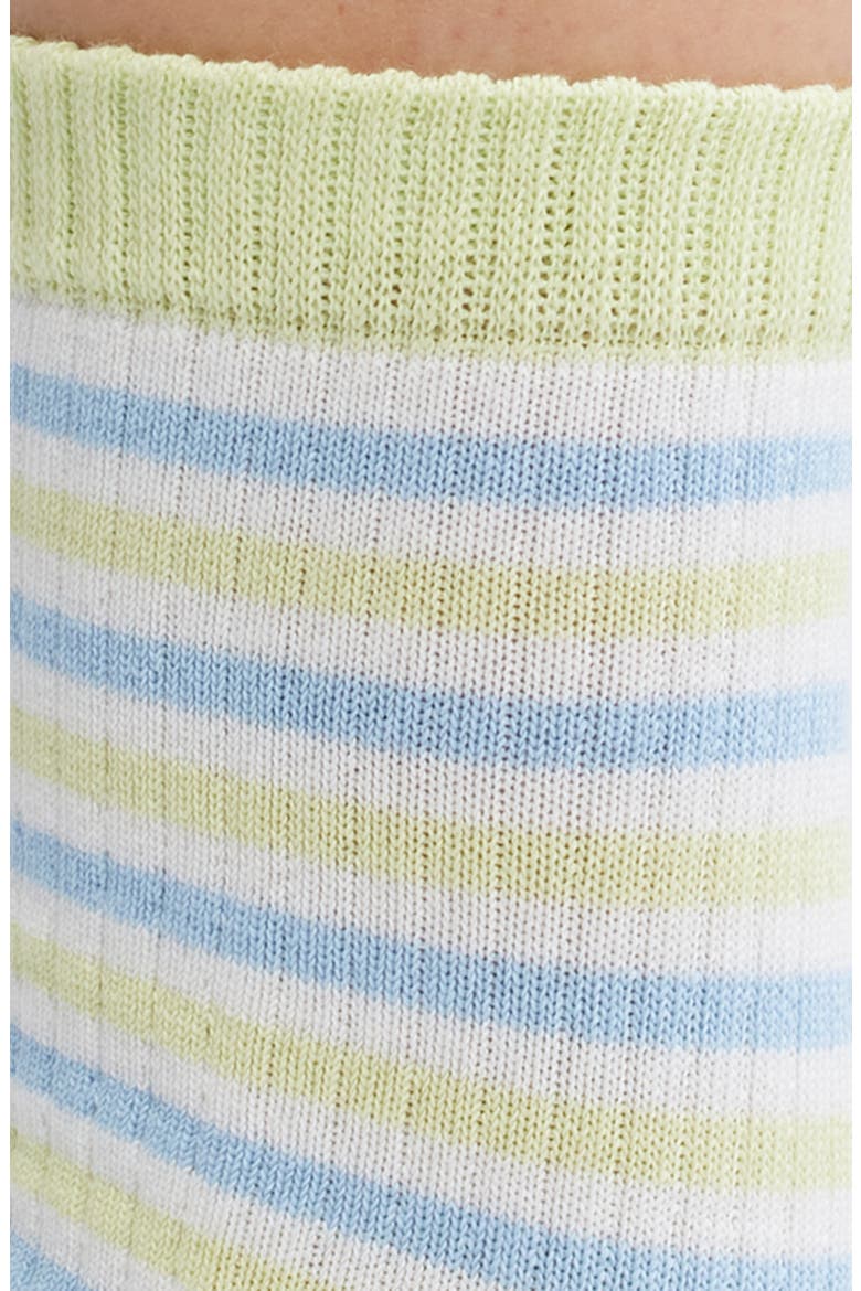 Lauren Stripe Rib Cotton Blend Crew Socks, Alternate, color, STRIPE