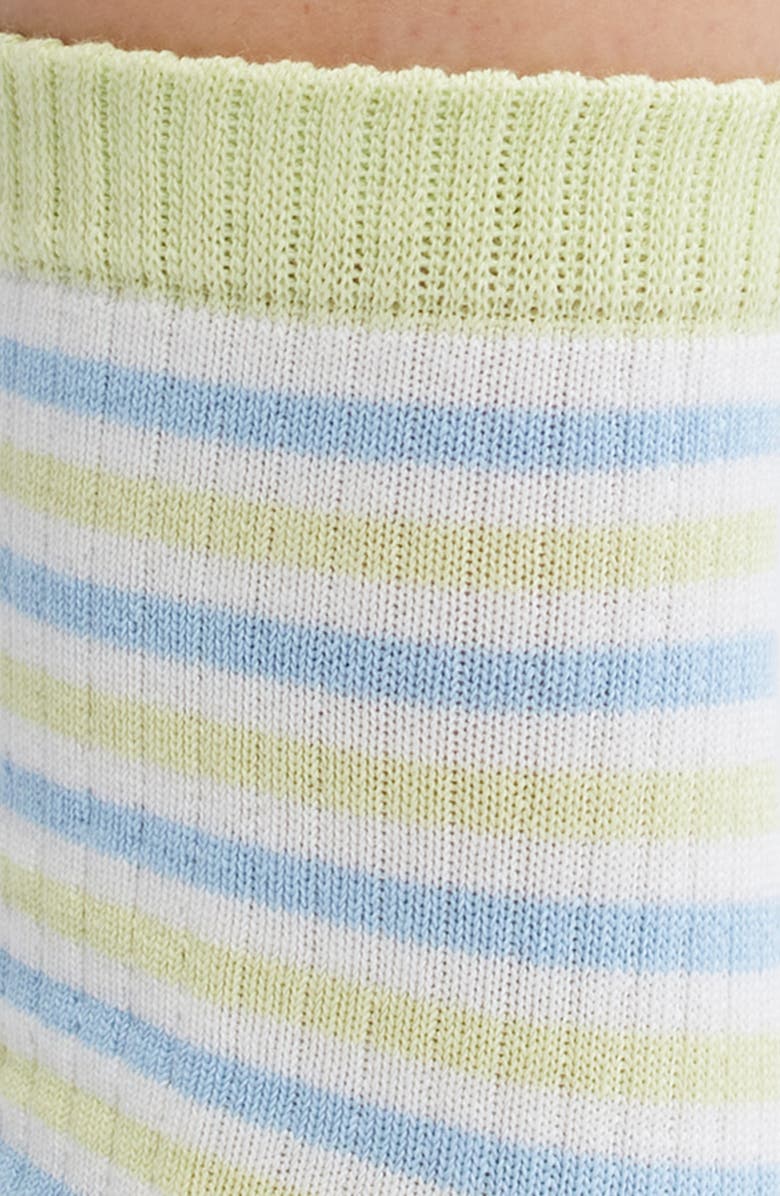 Casa Clara Lauren Stripe Rib Cotton Blend Crew Socks, Alternate, color, 