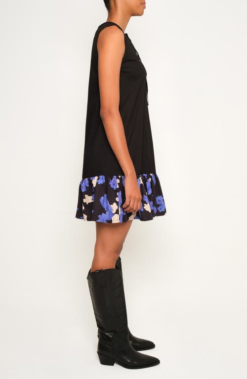 The Lulo Project The Fracture Lace Front Ruffle Minidress In Black