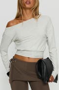 Princess Polly Ashlinn One-Shoulder Crop Knit Top