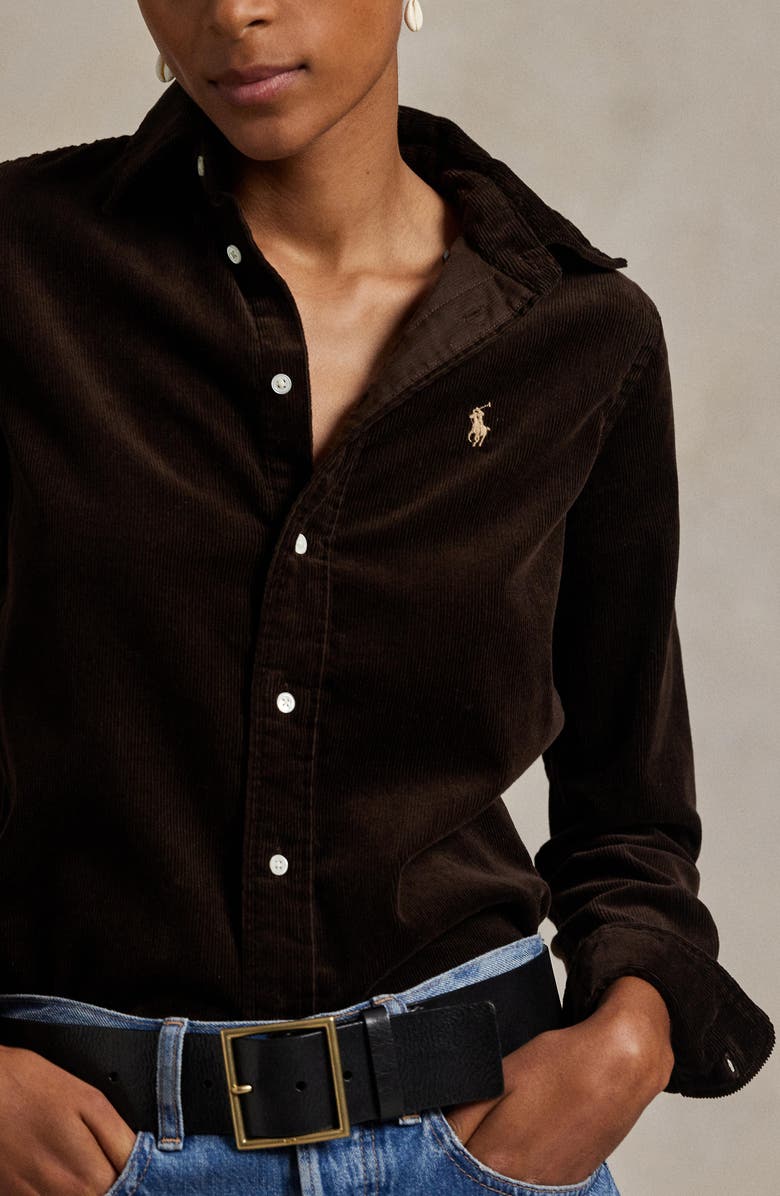 Polo Ralph Lauren Stretch Cotton Corduroy Button-Up Shirt, Alternate, color,
