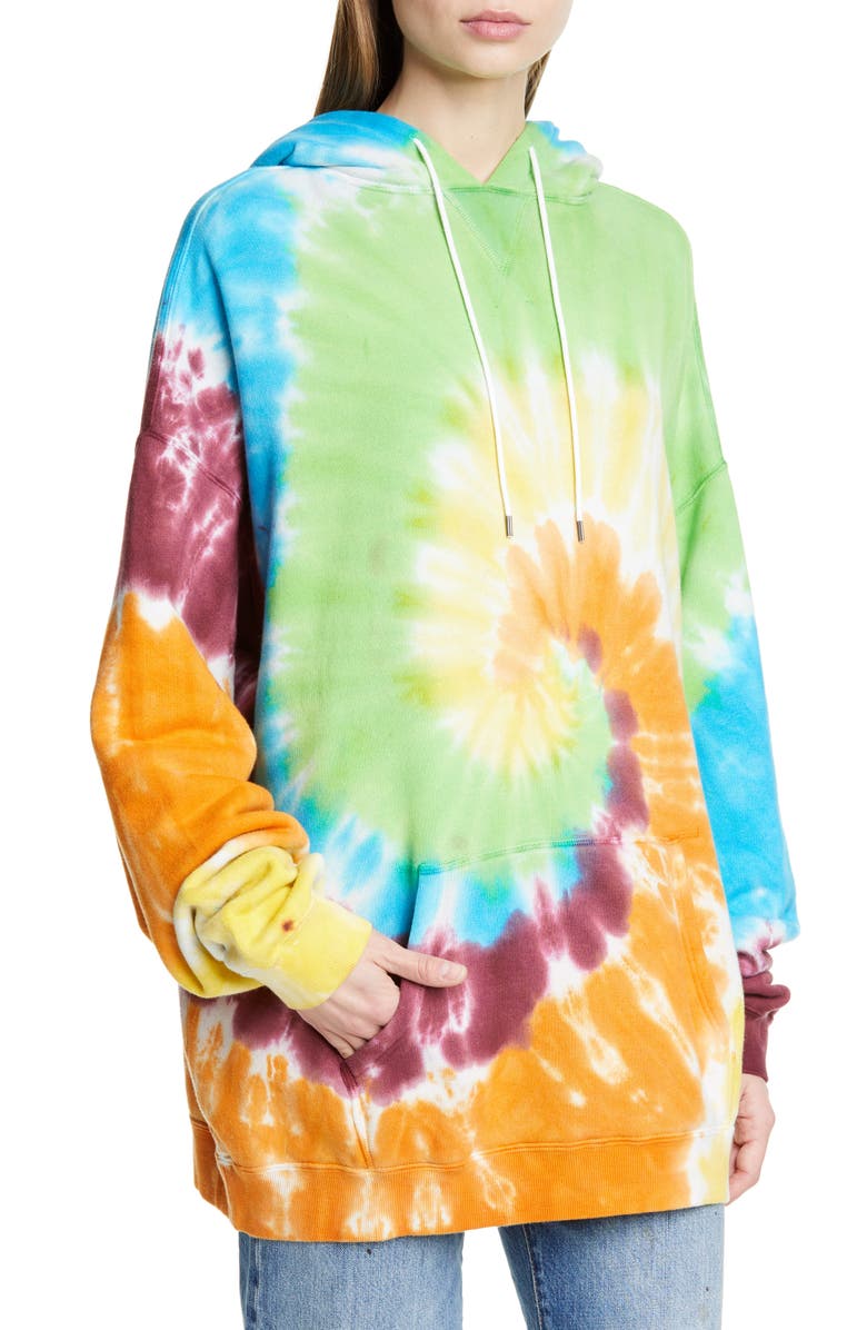 R13 Tie Dye Rainbow Hoodie, Alternate, color, 