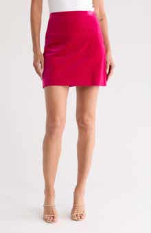 Theory High Waist Stretch Velvet Miniskirt