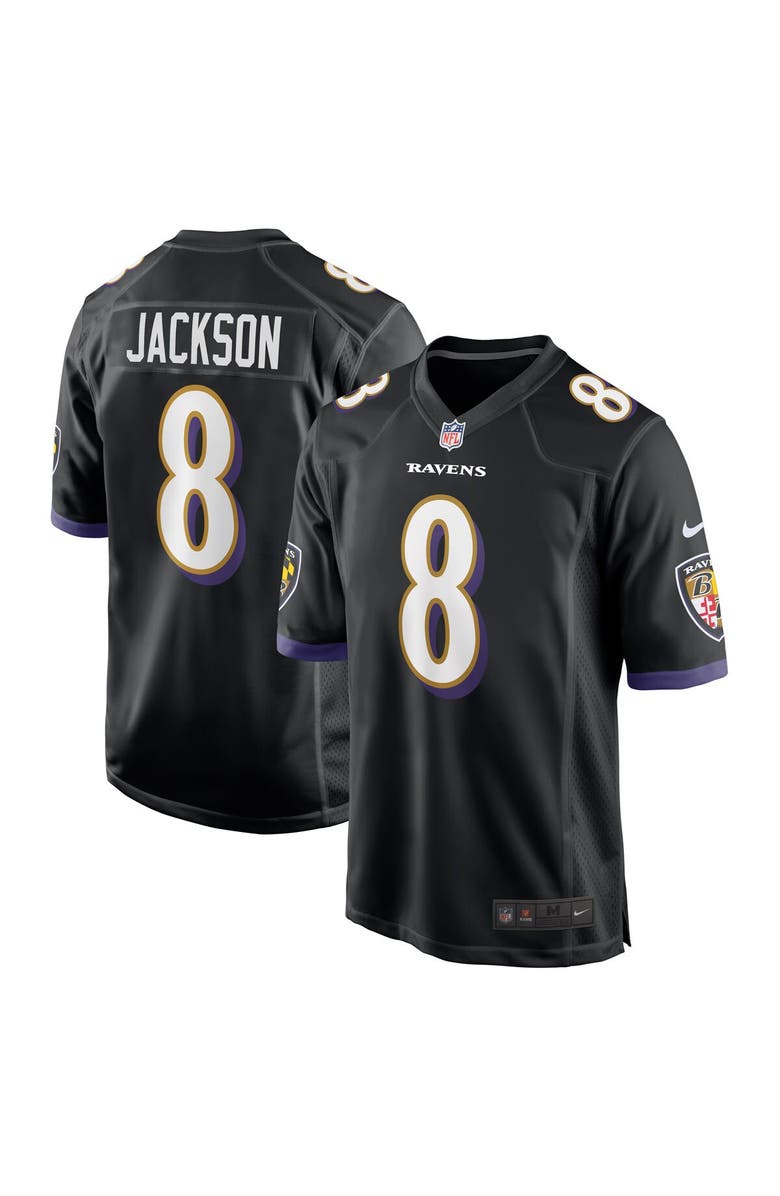 Nike Men's Nike Lamar Jackson  Black Baltimore Ravens Alternate Game Jersey, Main, color, Black