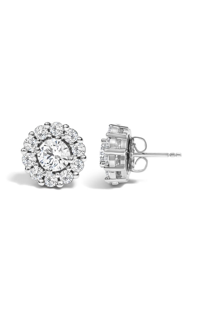 Haus of Brilliance 10K White Gold 3.0 Cttw Lab Grown Diamond Halo Stud Earrings, Alternate, color, White Gold