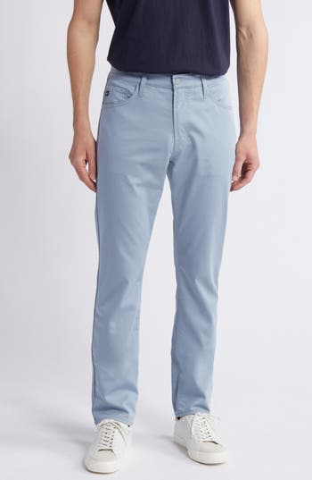 Ag Everett Commuter Performance Slim Straight Sateen Pants In Smoky Sapphire