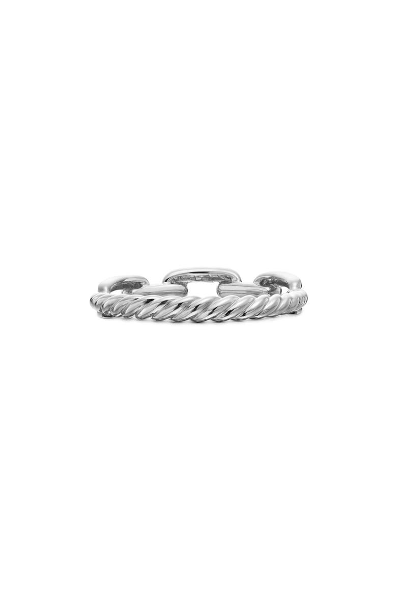 Stax Single Row Pave Chain Link Ring with Diamonds in 18K White Gold, Alternate, color, WHITE GOLD
