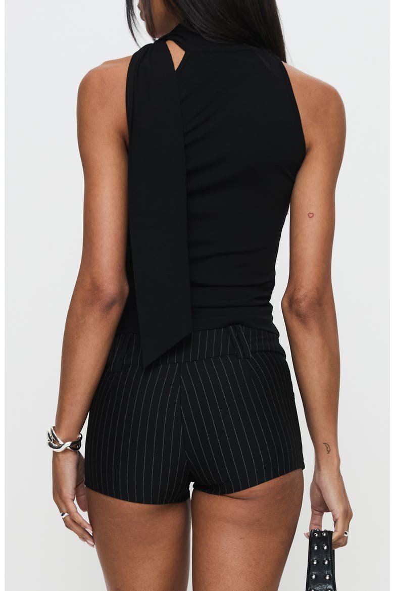 Mathias Tie Neck Jersey Top, Alternate, color, BLACK