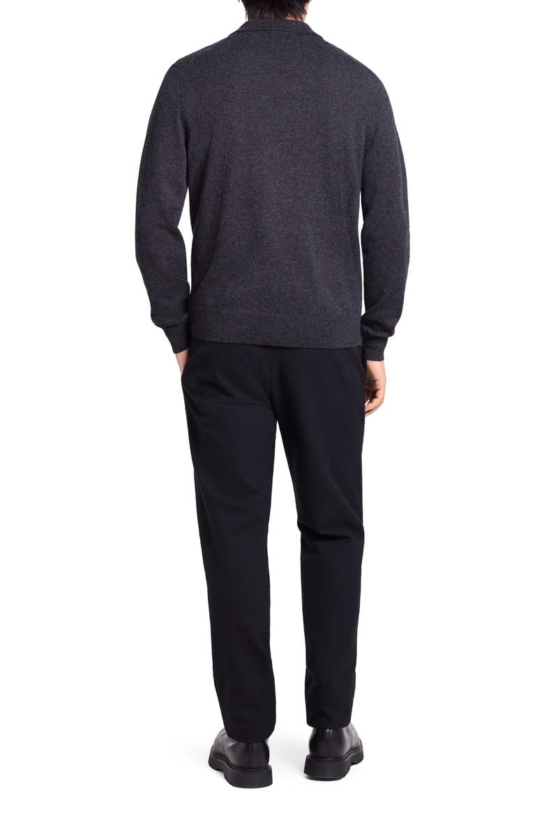 Johnny Collar Cashmere Sweater, Alternate, color, DARK CHARCOAL