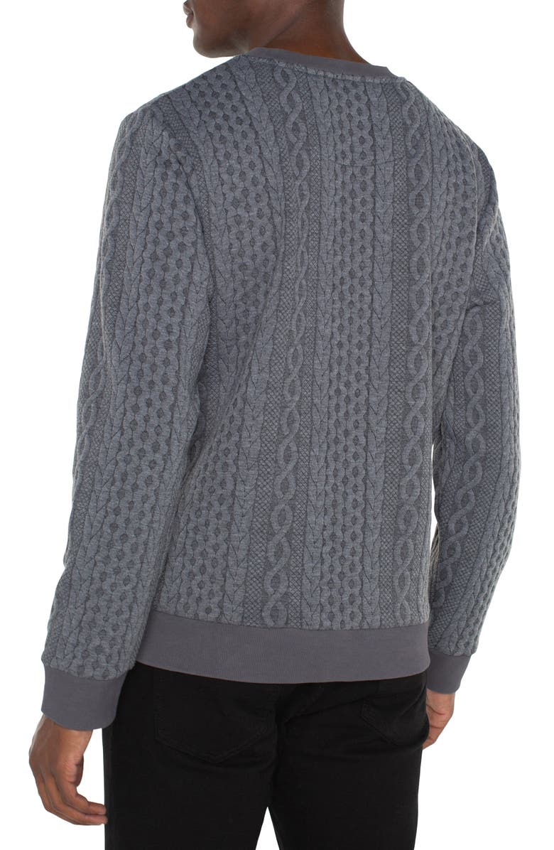 Liverpool Cable Textured Crewneck Sweatshirt, Alternate, color, 