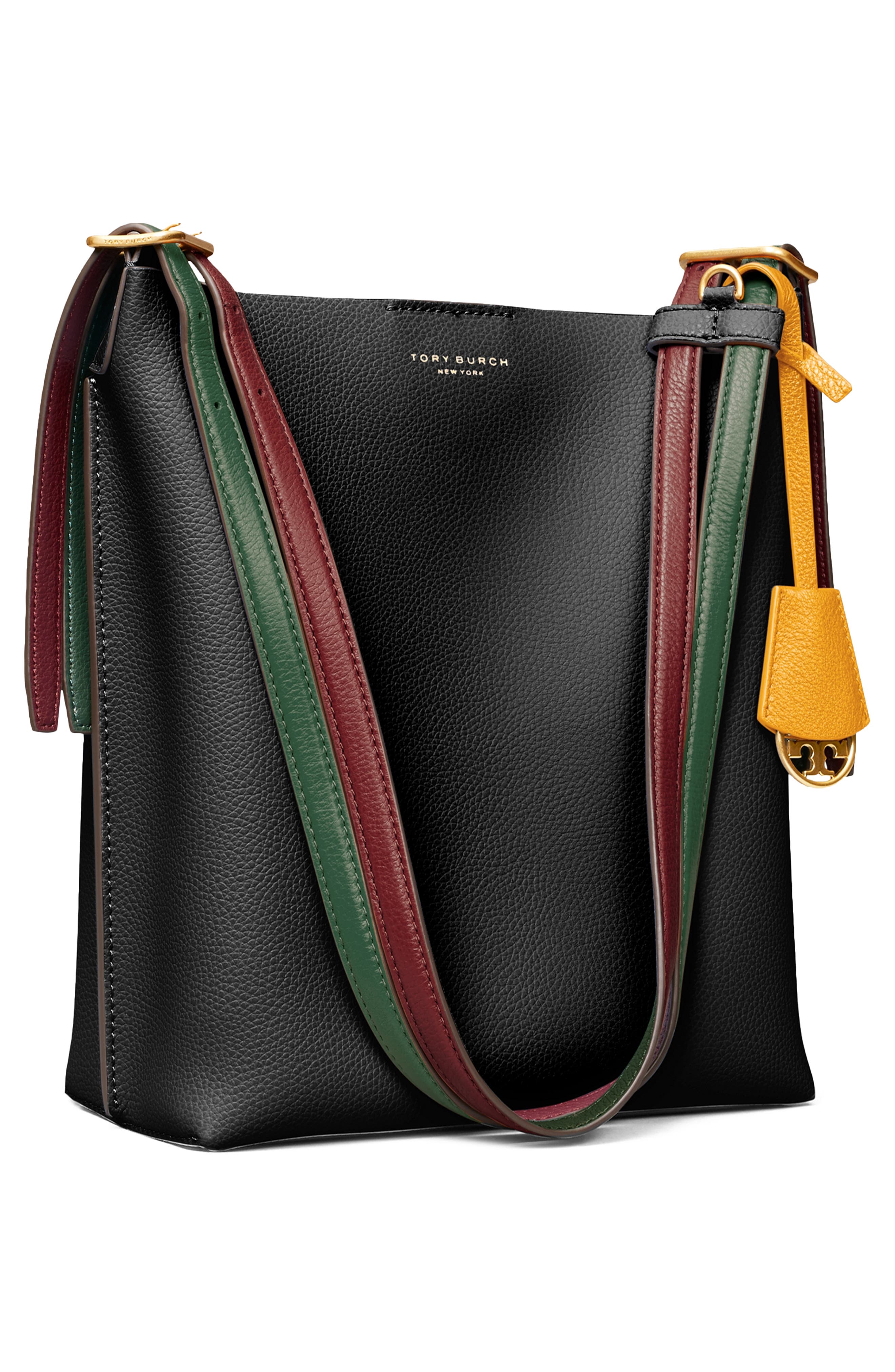 Tory Burch Perry Leather Bucket Bag, Alternate, color, 