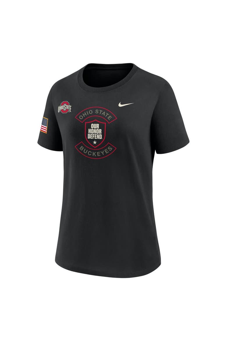 Women's Nike Black Ohio State Buckeyes 2025 Military Appreciation Dri-FIT T-Shirt, Alternate, color, Black