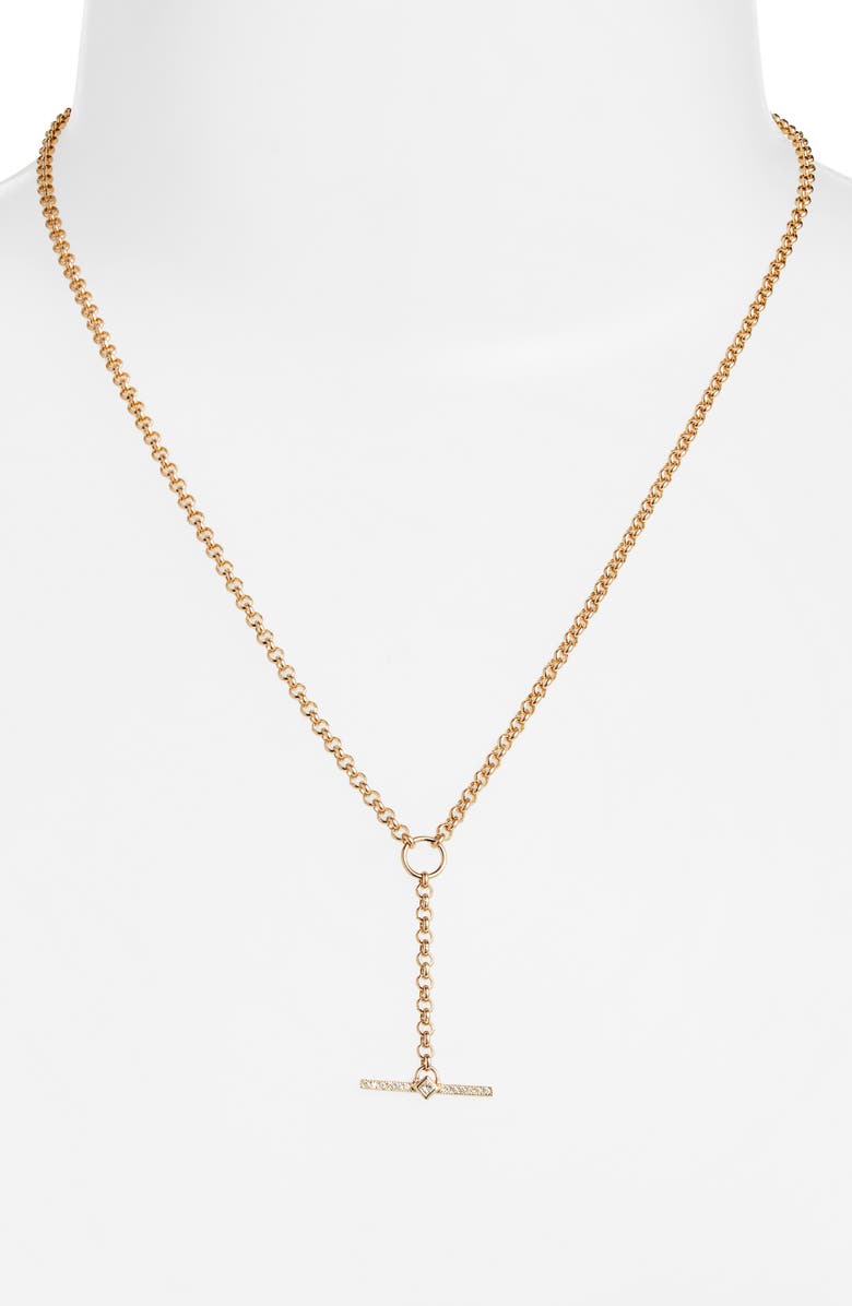 Zoë Chicco Princess Diamond Bar Faux Toggle Y-Necklace, Alternate, color, 