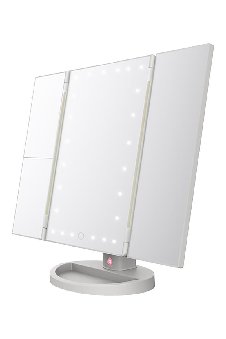 Tri-Fold Vanity Mirror, Alternate, color, WHITE
