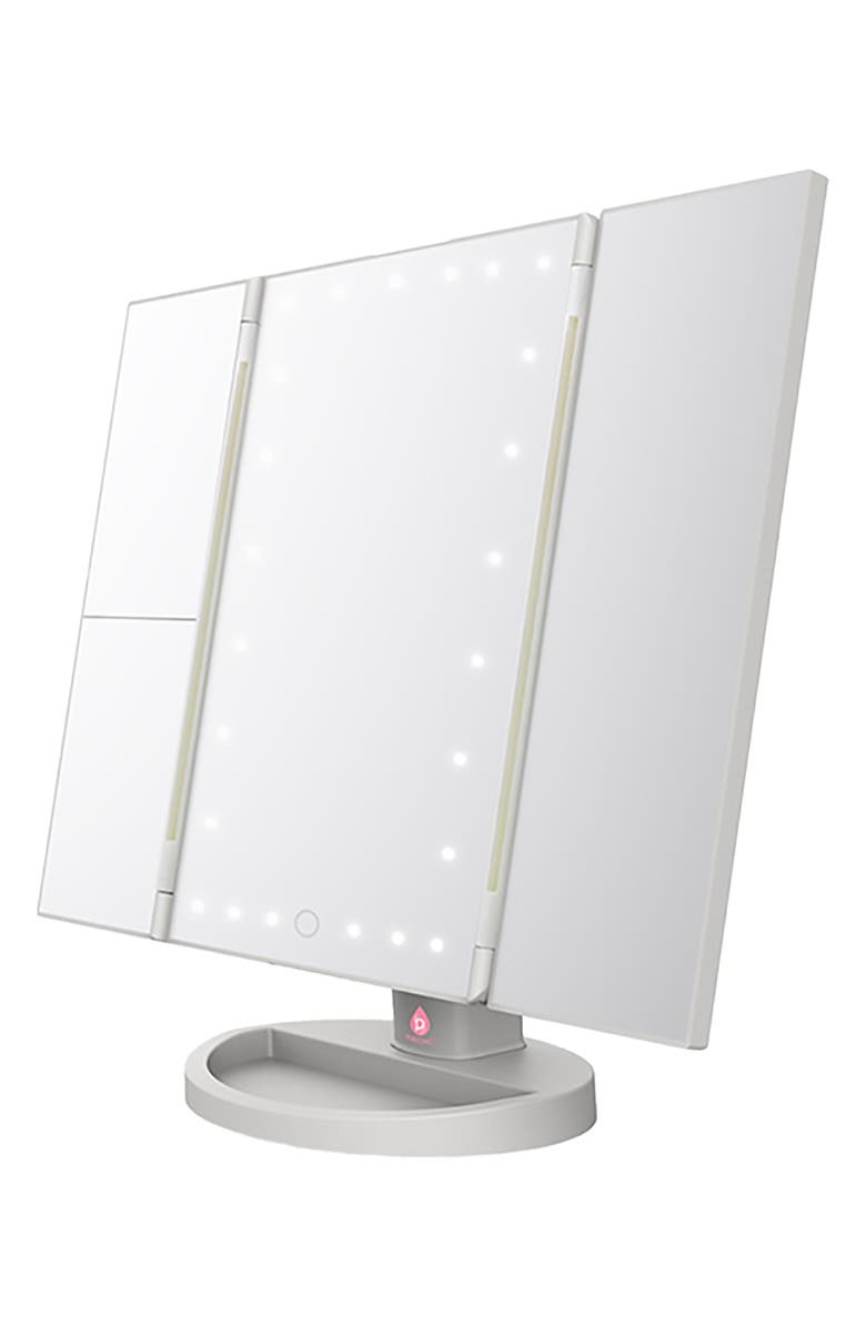 PURSONIC Tri-Fold Vanity Mirror, Alternate, color, White