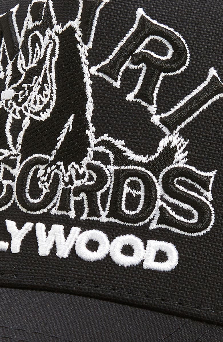 AMIRI Wolf Records Embroidered Trucker Hat, Alternate, color,