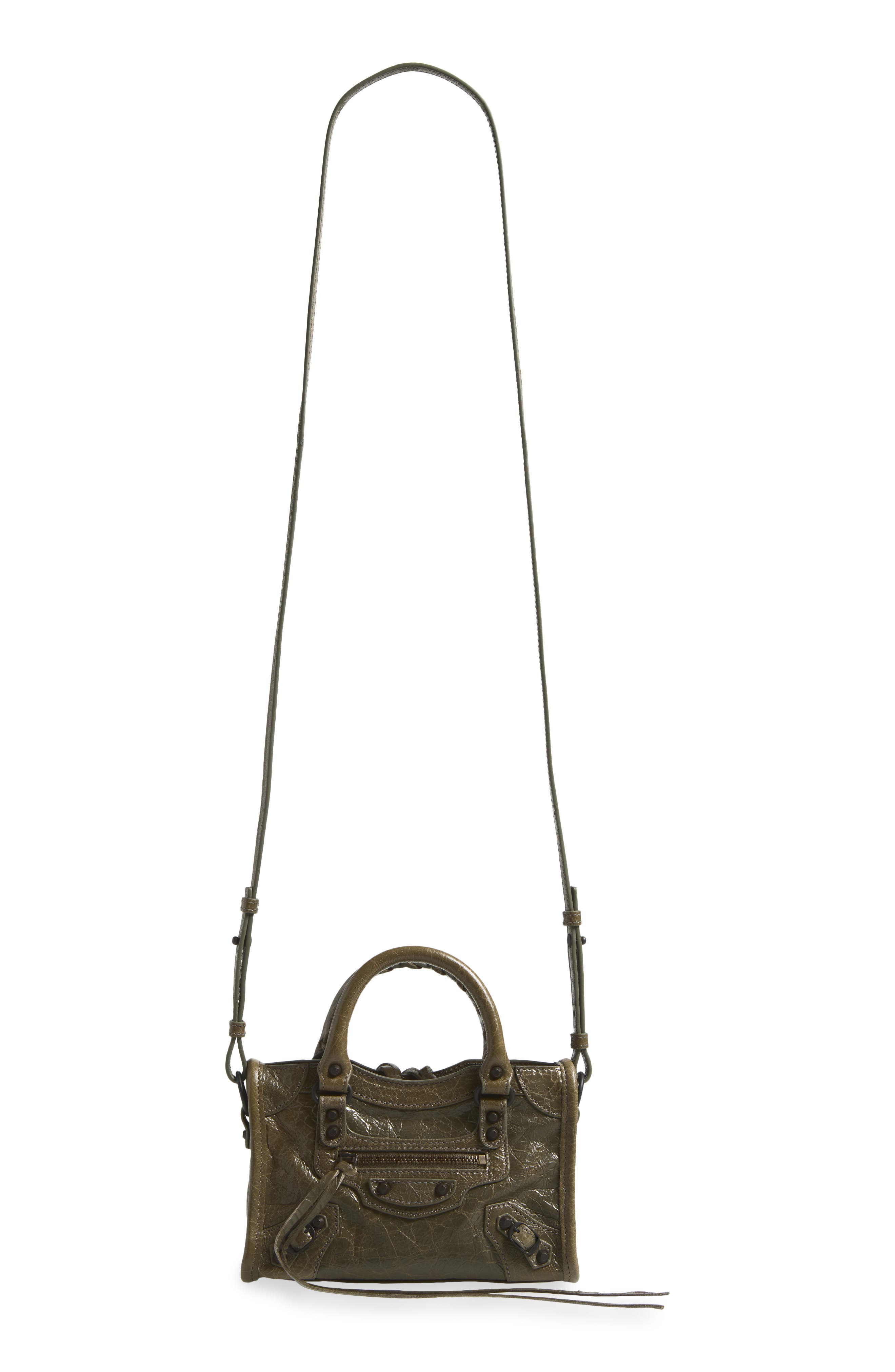 Nano Le City Arena Leather Top Handle Bag, Alternate, color, 3258 ARMY GREEN