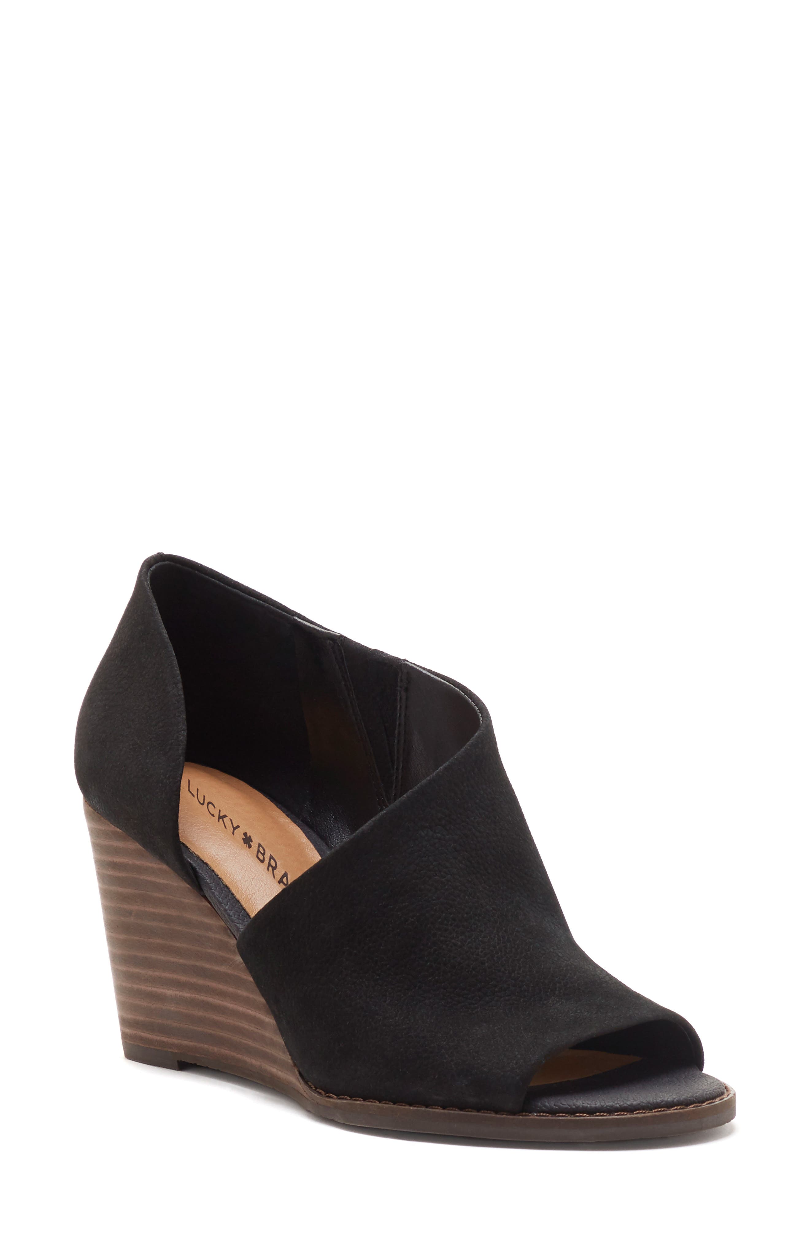 Lucky Brand Jaxy Open Toe Wedge, Main, color, 