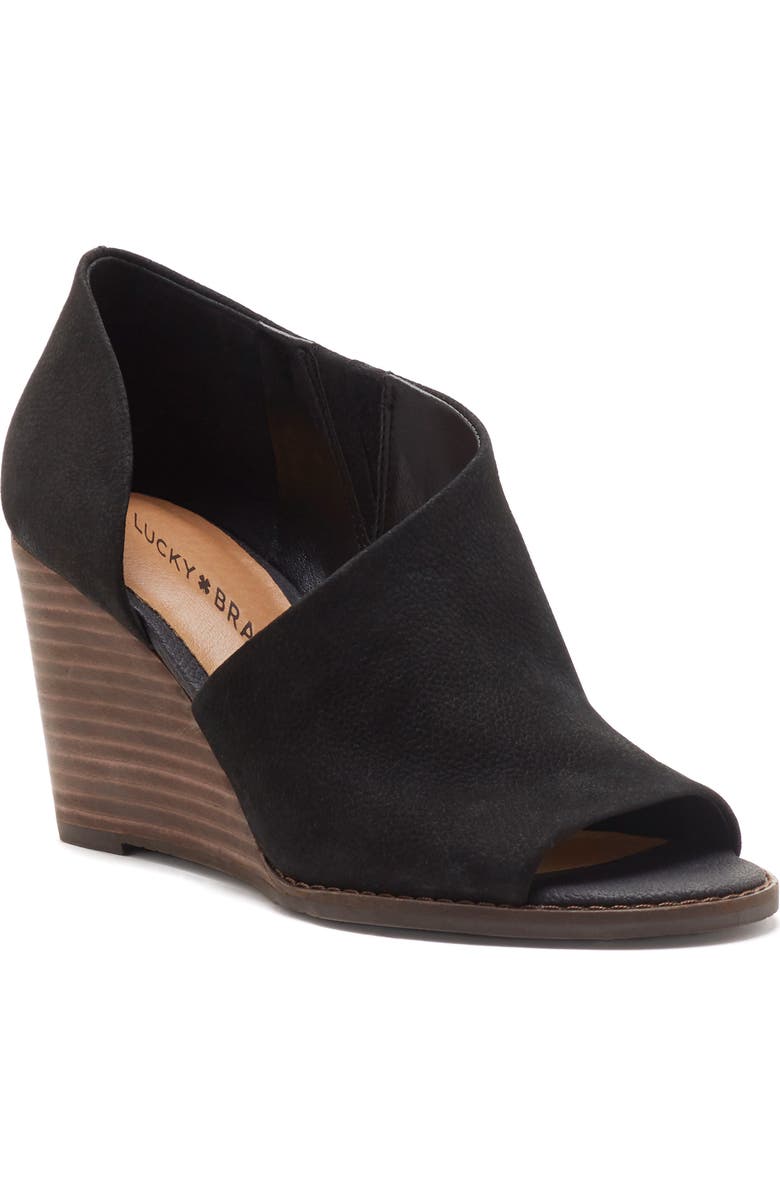 Lucky Brand Jaxy Open Toe Wedge, Main, color,