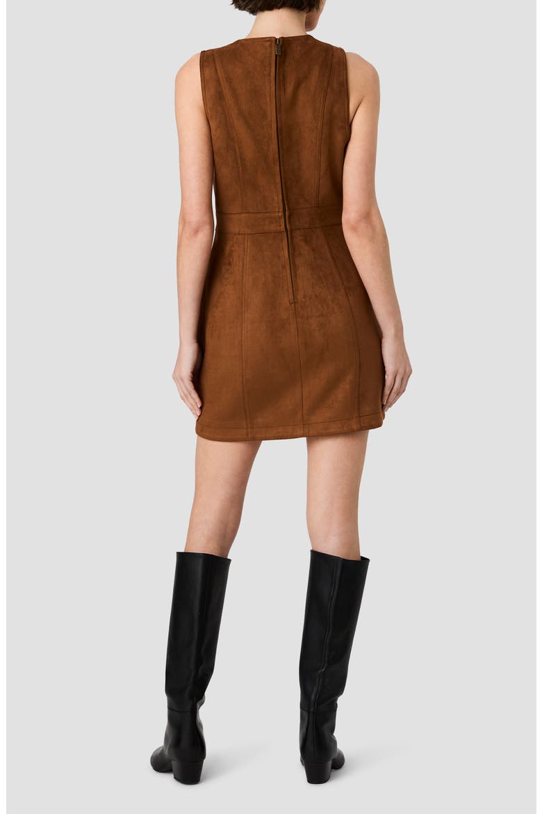 Laney Faux Suede Sleeveless Patch Pocket Minidress, Alternate, color, TAN