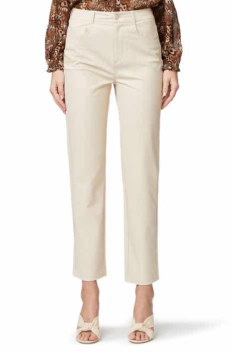 PAIGE Stella Super High Waist Straight Leg Faux Leather Jeans