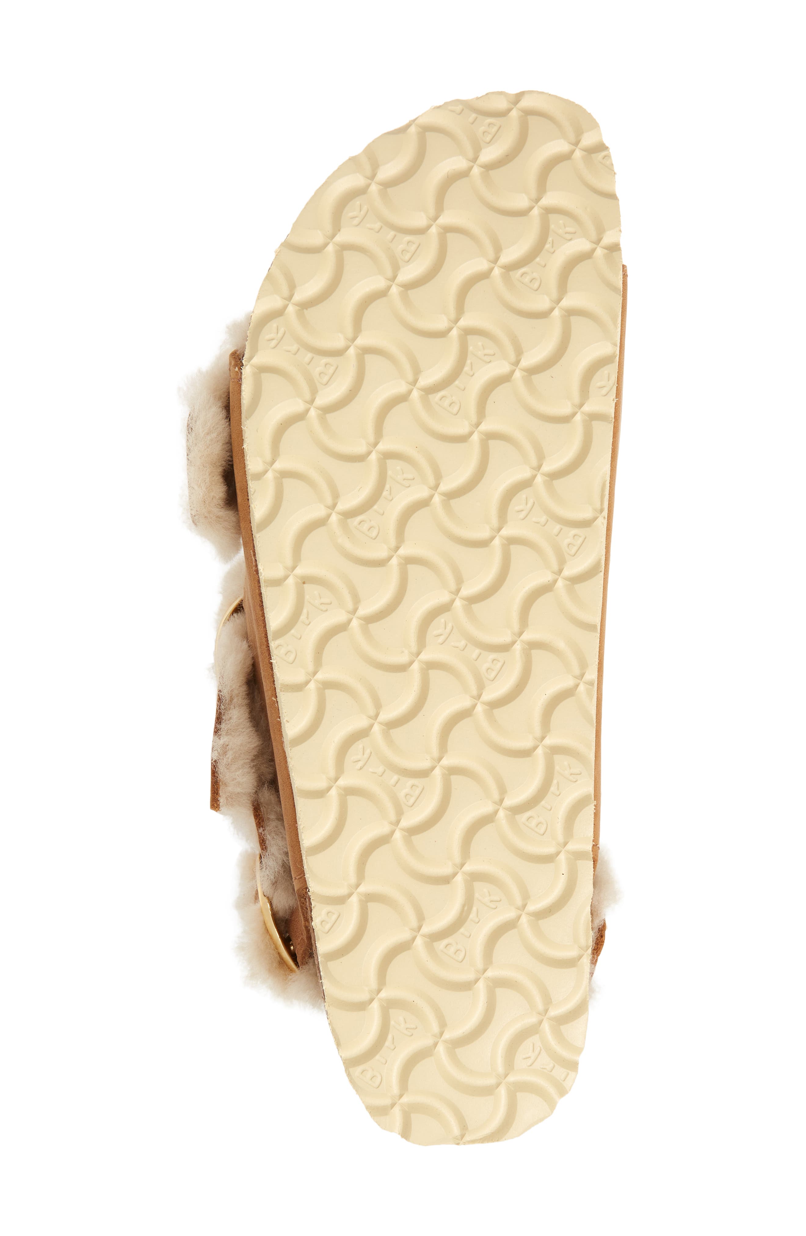 Milano Big Buckle Genuine Shearling Lined Slingback Sandal