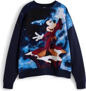 Desigual Mickey Mouse Jacquard Crewneck Sweater