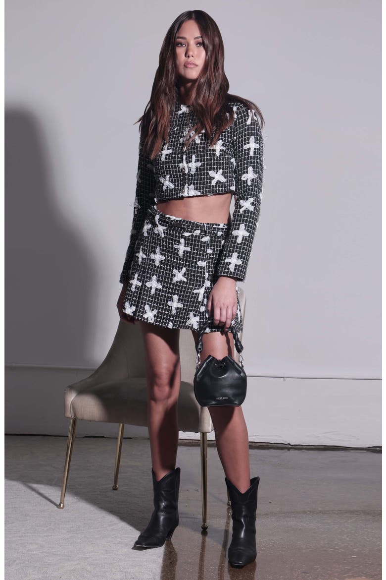 Daniella Tweed Miniskirt, Alternate, color, FLEUR TWEED