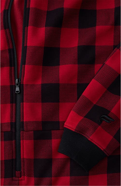 Fabletics The Go-to Fleece Hooded Jumpsuit In Red