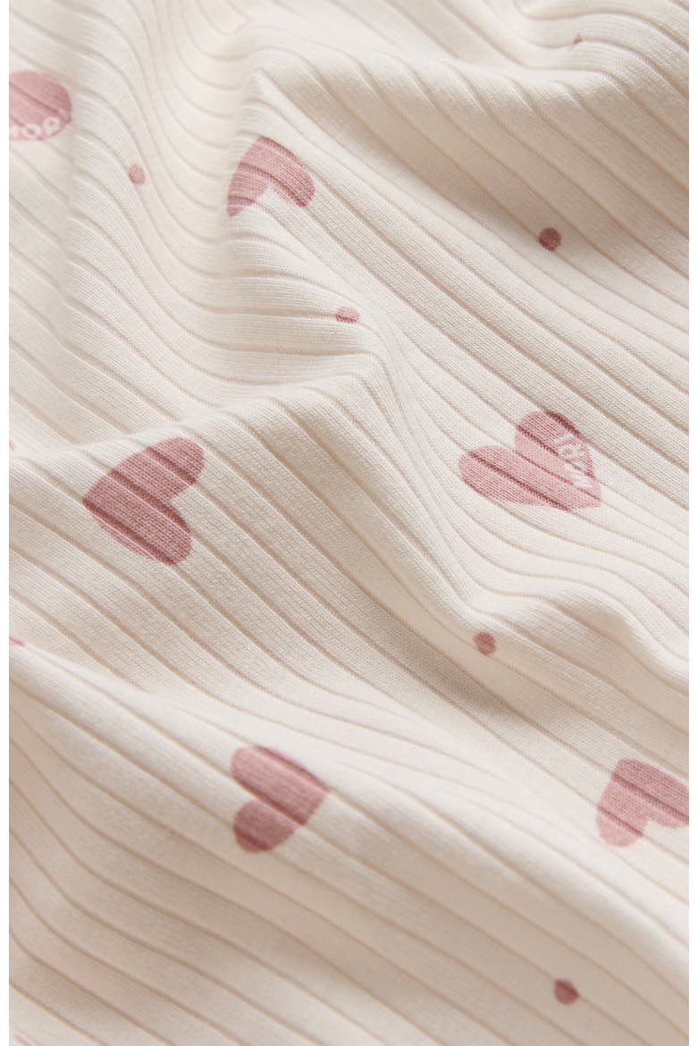 Ribbed Front Opening Sleeping Bag 1.5 Tog, Alternate, color, Hearts Gardenia & Misty Rose