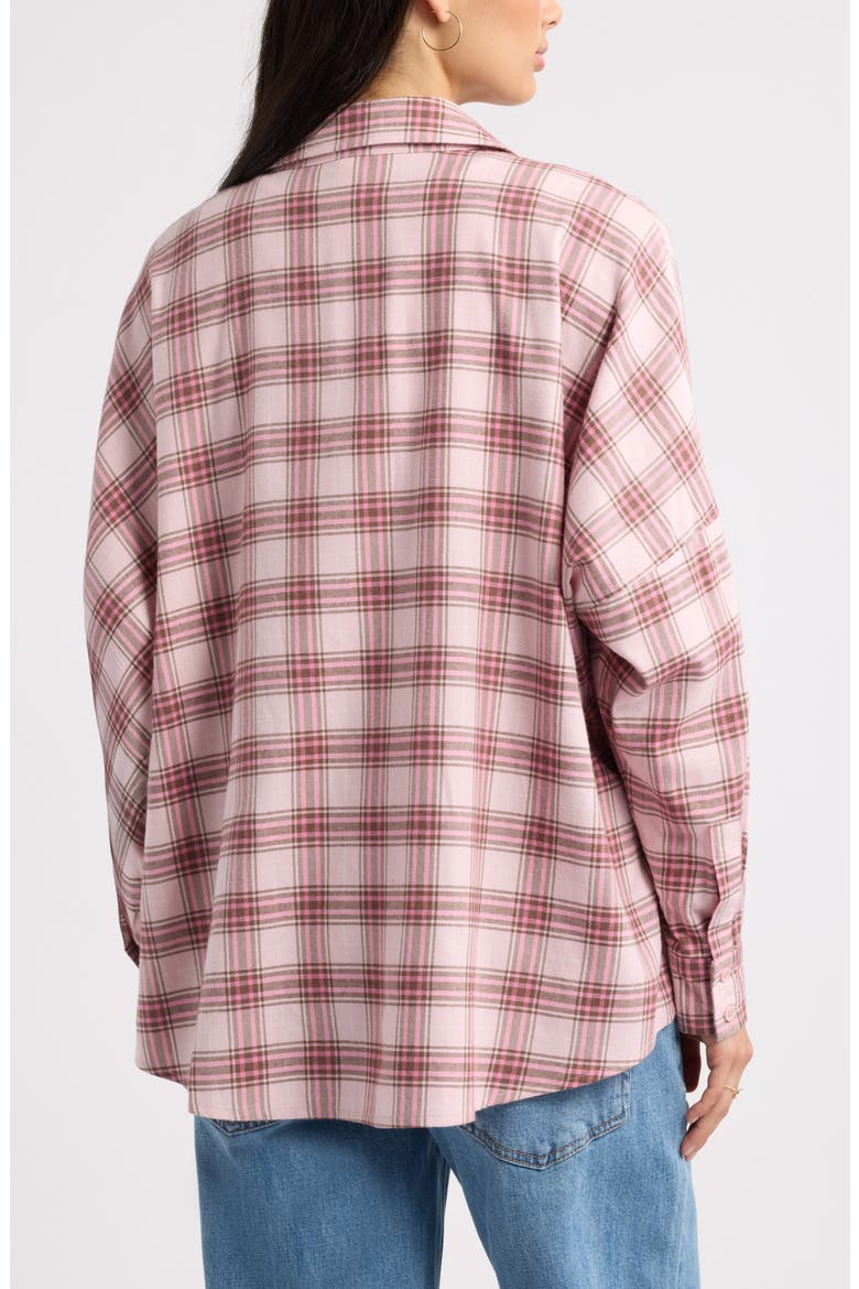 Plaid Long Sleeve Flannel Shirt, Alternate, color, PINK PLAID