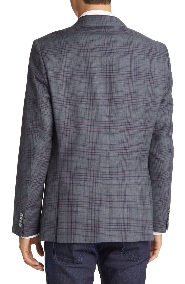 BOSS Hutson Slim Fit Plaid Wool Sport Coat, Alternate, color,