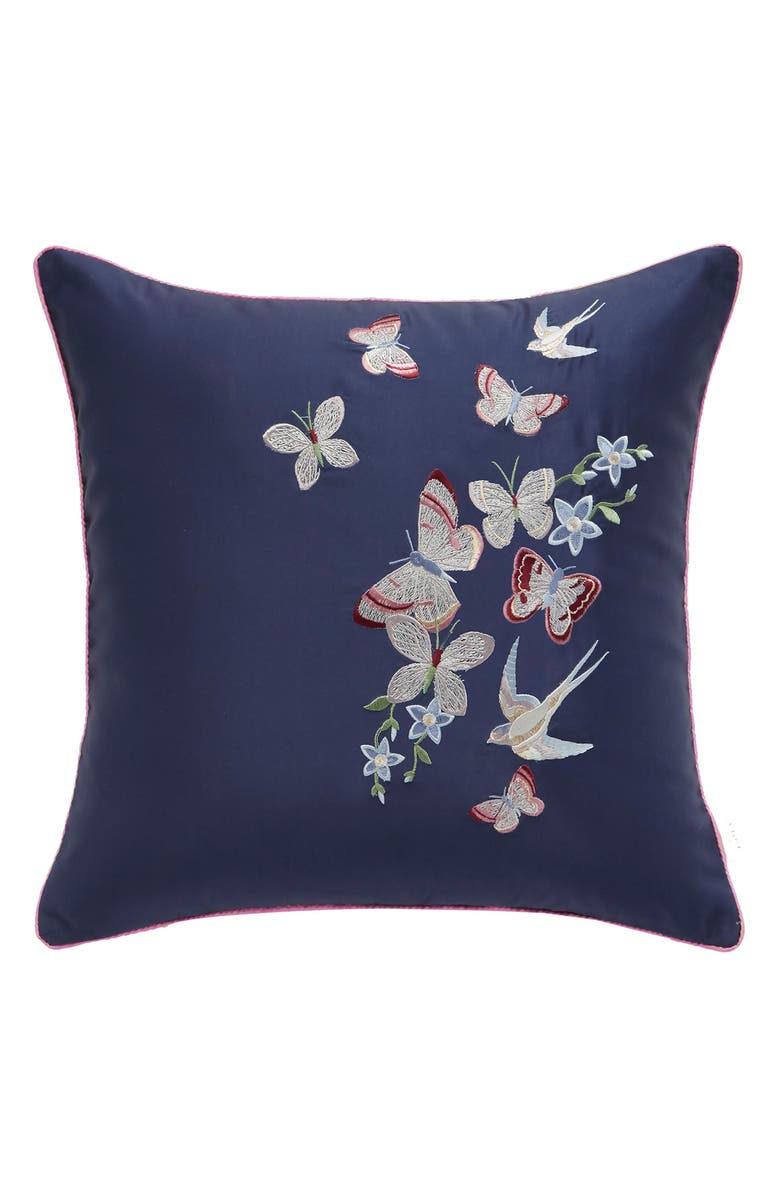 Ted Baker London Butterfly Embroidered Accent Pillow, Main, color, 