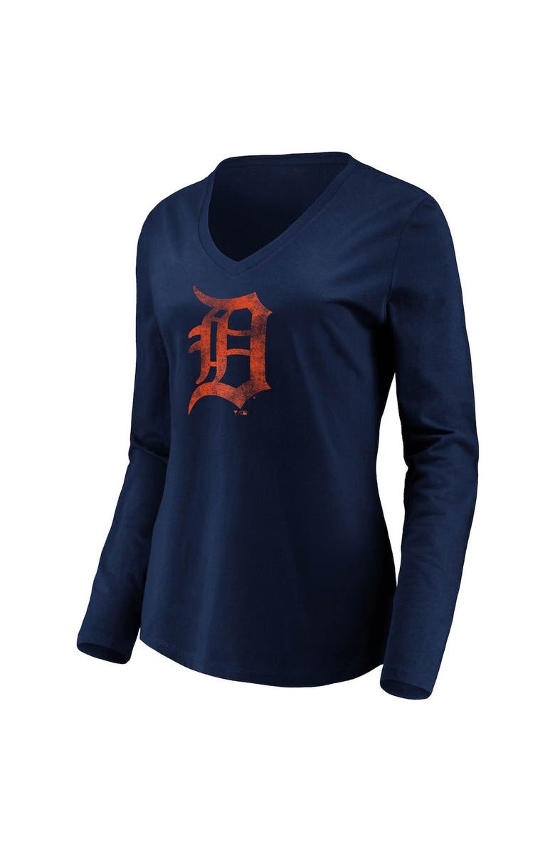 FANATICS Women's Fanatics Branded Navy Detroit Tigers Core Team Long Sleeve V-Neck T-Shirt, Alternate, color, 