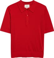 LOULOU DE SAISON Migo Short Sleeve Cashmere Polo Sweater