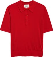 LOULOU DE SAISON Migo Short Sleeve Cashmere Polo Sweater