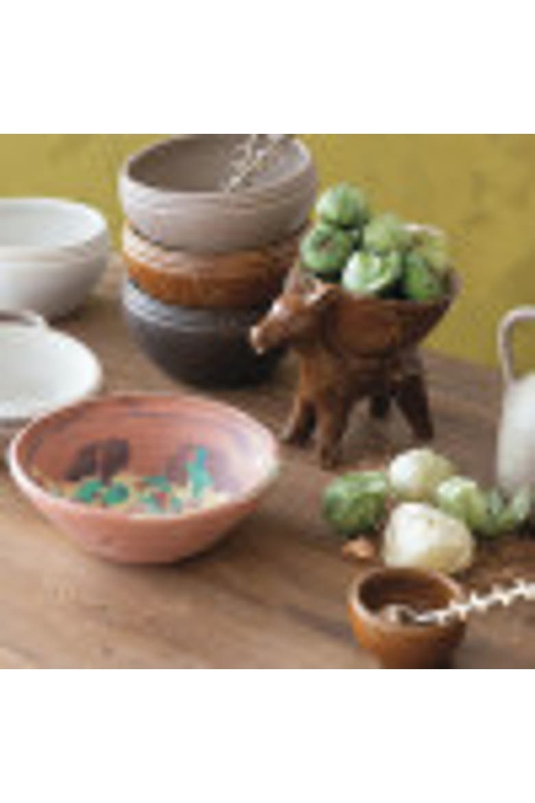 Terra-cotta Decorative Bowl, Multicolored, Alternate, color, Orange