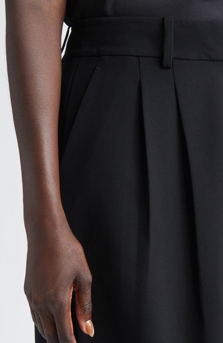 Lafayette 148 New York Sutton Pleated Finesse Crepe Wide Leg Shorts, Alternate, color, Black