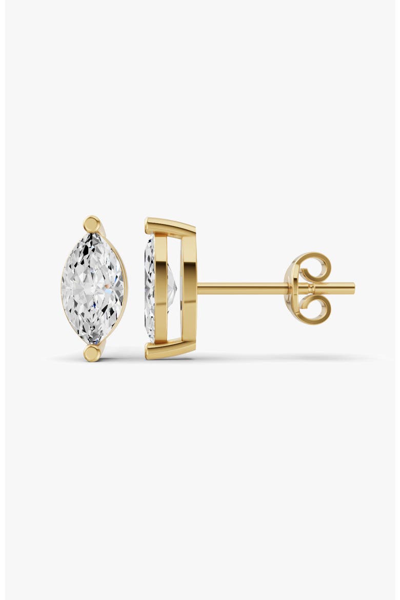 14K Gold Studs Earrings 0.5 ct Marquise Prong Solitaire, Alternate, color, Yellow Gold