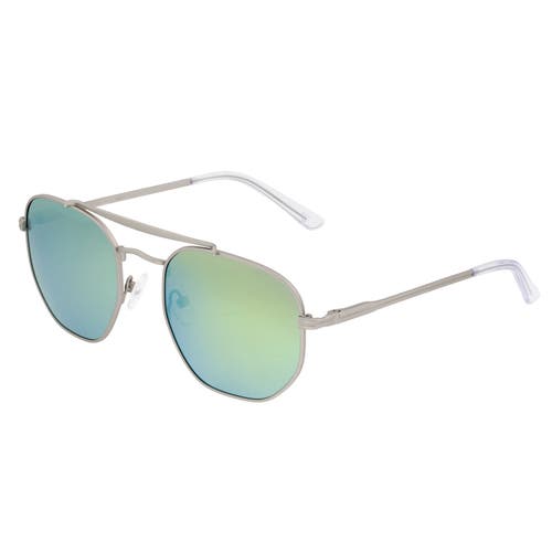 Sixty One Unisex Stockton 54mm Polarized Sunglasses In Silver/yellow-green