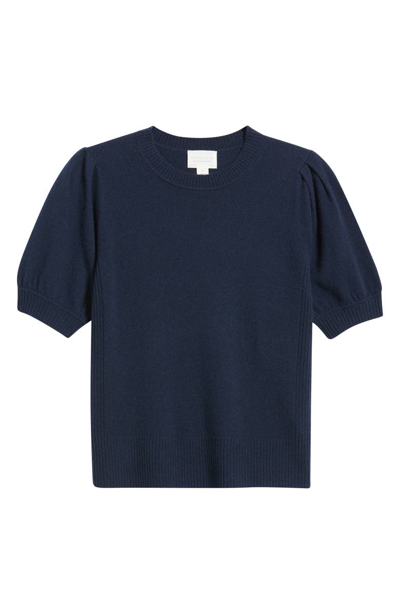 Caslon<sup>®</sup> Puff Sleeve Wool & Cashmere Sweater, Alternate, color, Navy Night