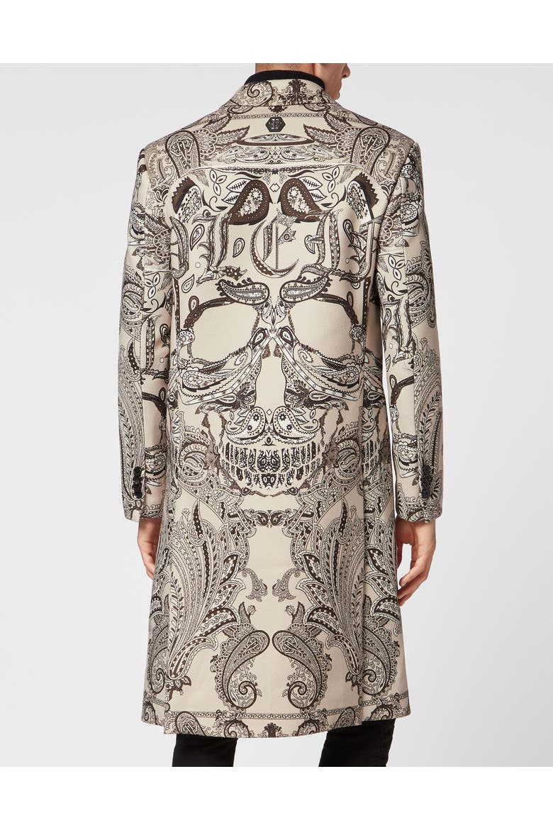 Coat Long Paisley Men, Alternate, color, beige