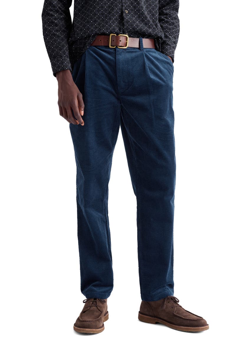 Yeoman Organic Cotton Corduroy Straight Leg Pants, Main, color, SEA CAVE