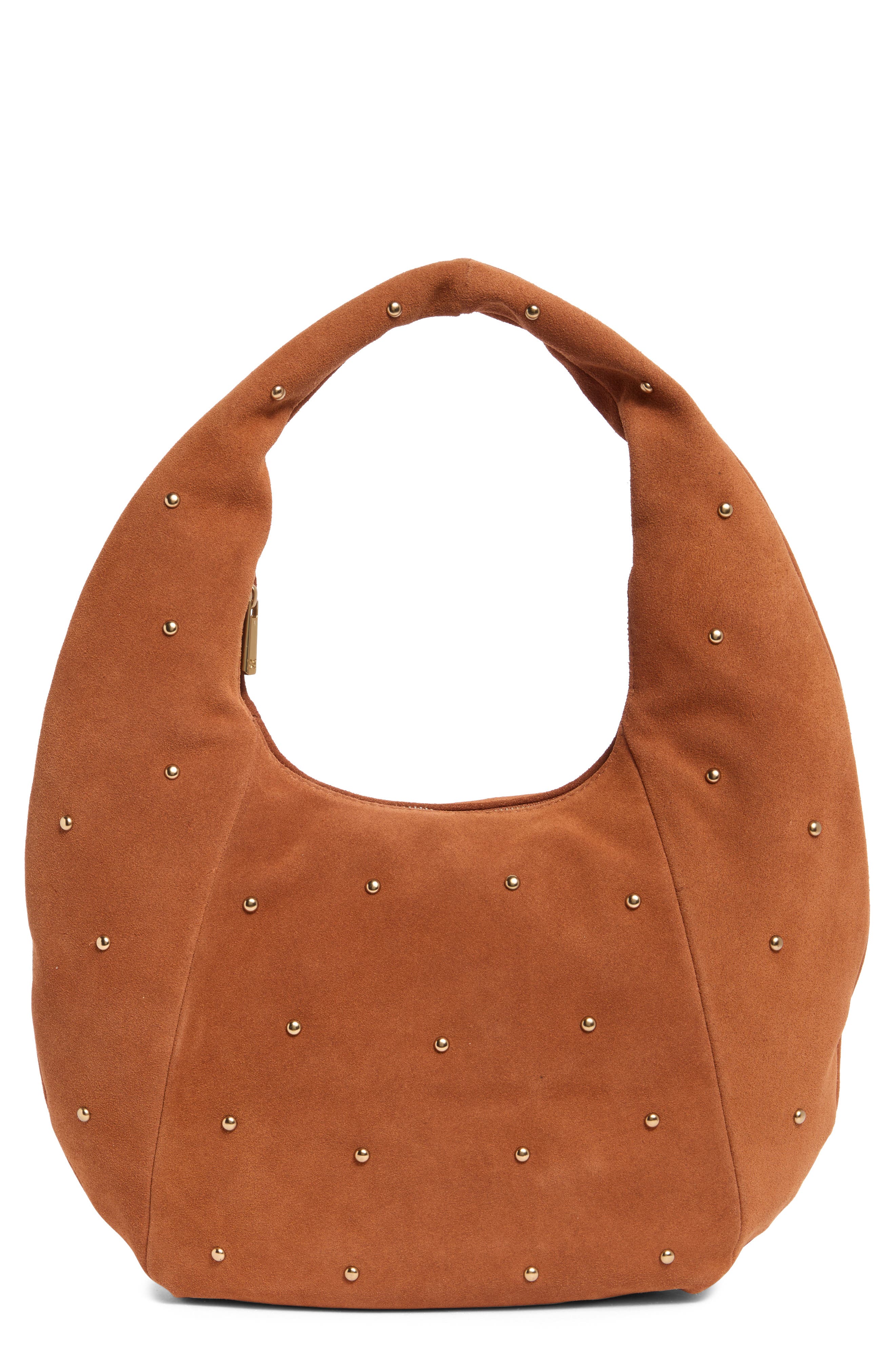 Sam Edelman Bernie Studded Suede Hobo Bag, Main, color, 