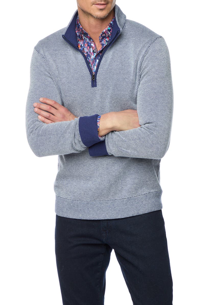 Robert Graham Shane Quarter Zip Pullover, Main, color, 