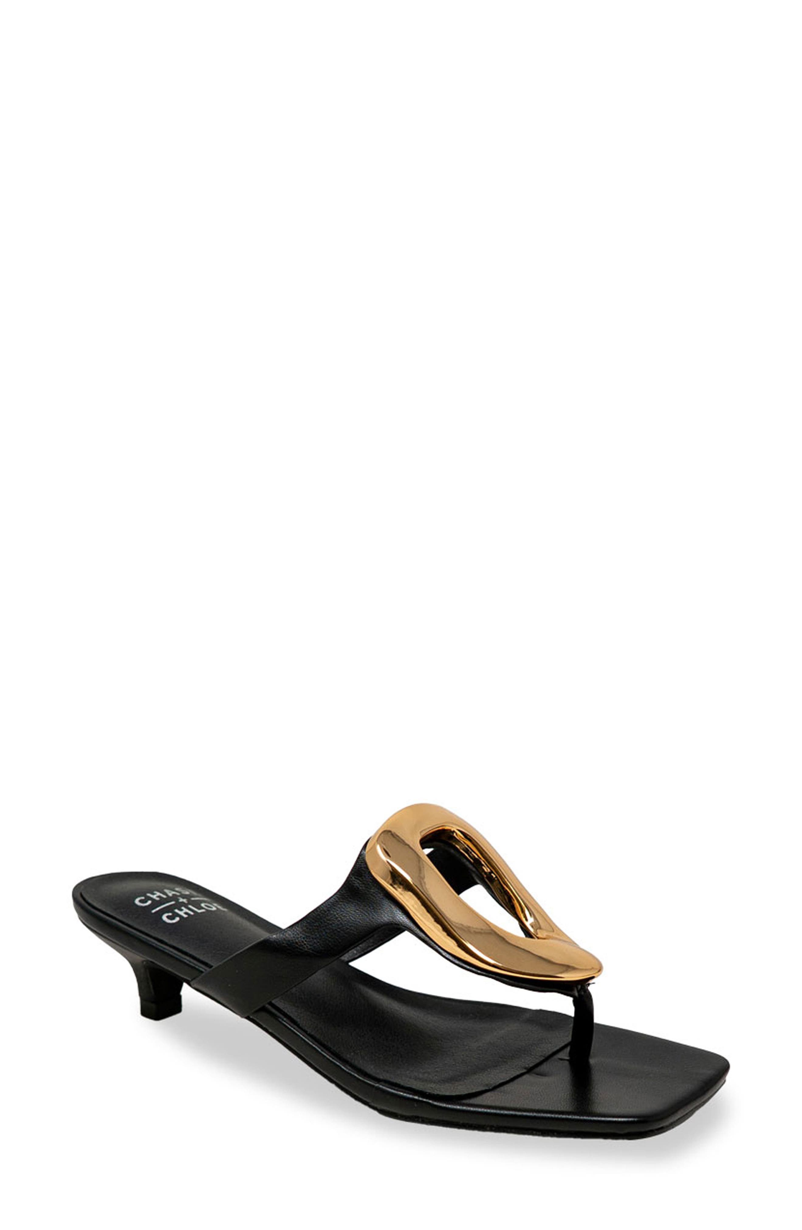 CHASE AND CHLOE Raya Bit Slide Sandal, Main, color, Black